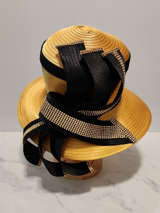 Charm\'s  Vintage Elegant Gold & Black Hat main image 10